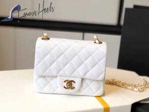 Chanel Caviar Mini Cf 17cm White Bag